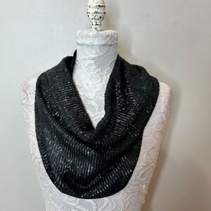 Susana Monaco Sequins Handkerchief Scarf Black Women's Size 4 NWT